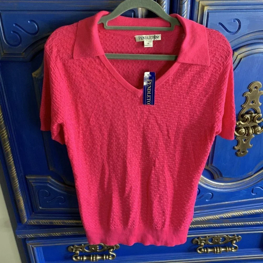 NWT! Pendleton Bright Pink Light Knit Sweater Top
